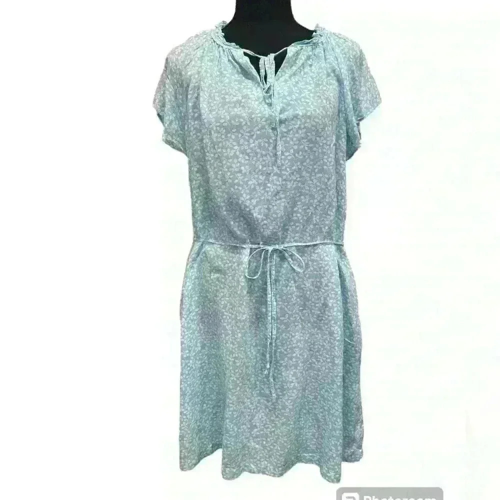 Draper James Soft Flowy Lightweight Flutter Sleeve Floral Dress Tie Waist